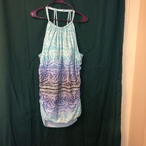 Cacique Lane Bryant high neck swim top paisley